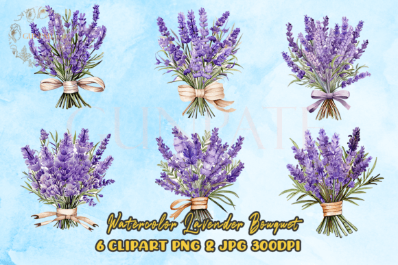 Download Lavender Bouquet Watercolor Clipart - Premium Resources