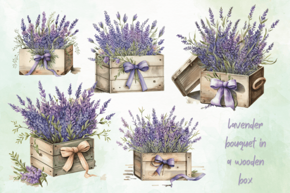 Download Lavender Bouquet in a Wooden Box - Premium Resources