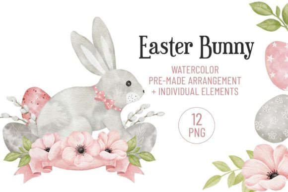 Download Watercolor Easter Bunny with Egg PNG - Premium Bundle