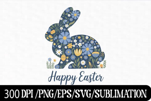 Download Floral Easter Bunny with Wildflowers - Premium Resources